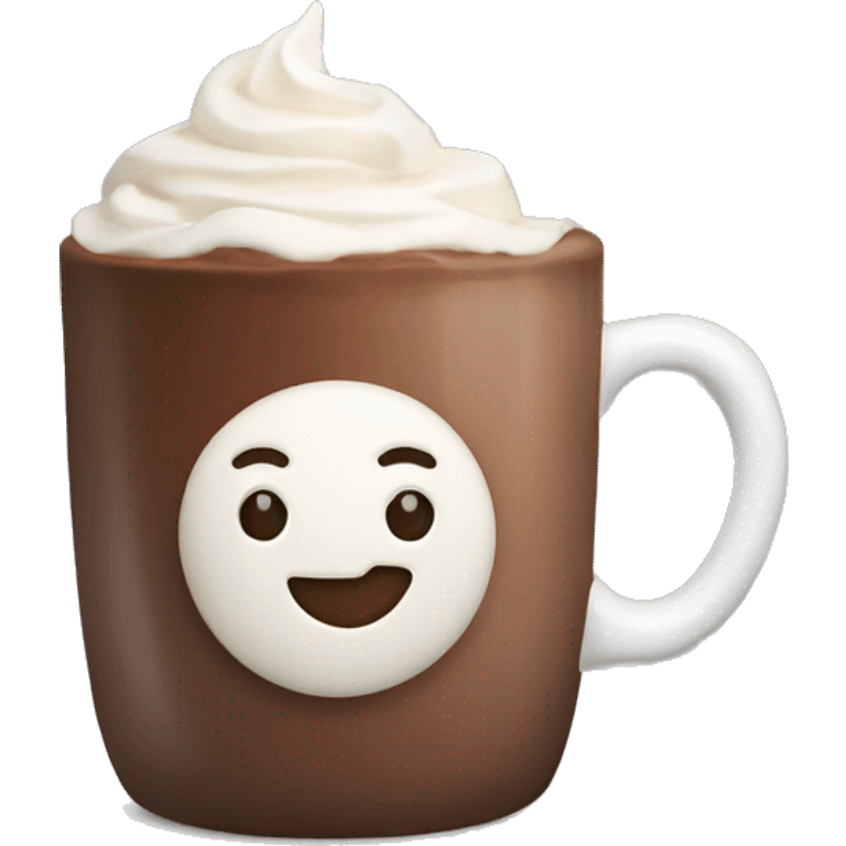 Hot chocolate with wipe cream emoji