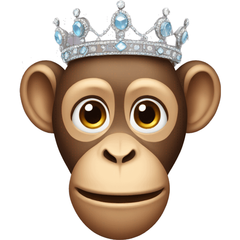 monkey wearing tiara emoji