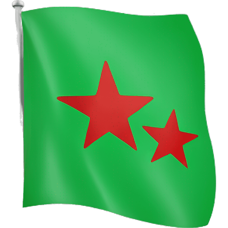 Flag, green on top, white in the middle with three red stars, black on the bottom emoji