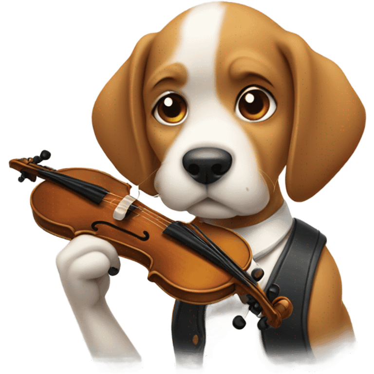 Dog playing violin emoji