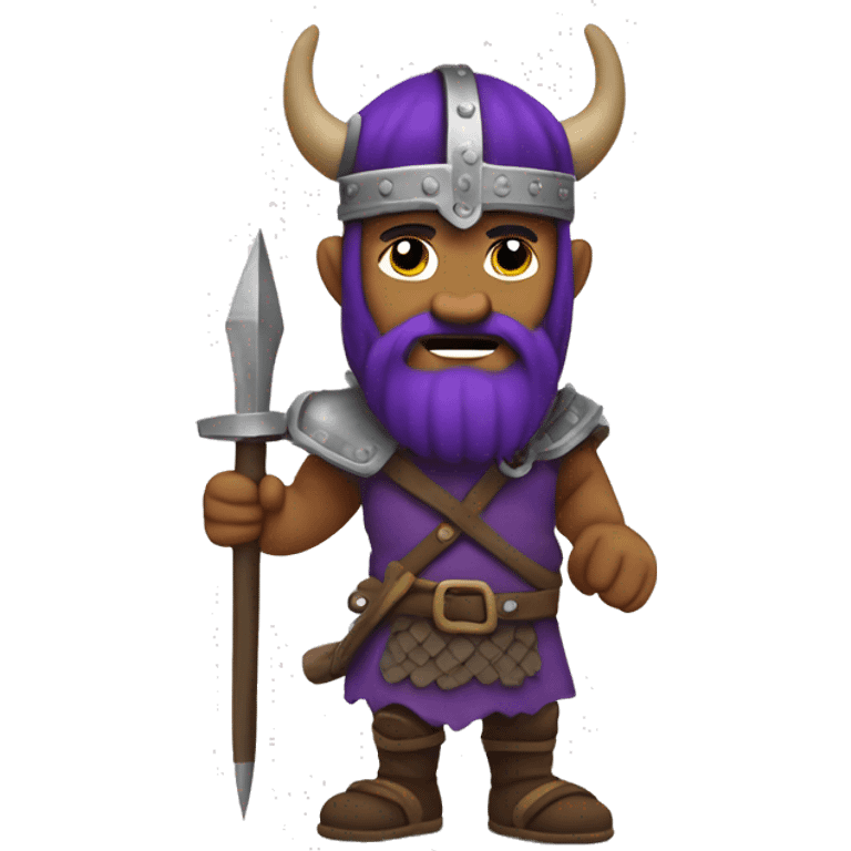 Vikingo saludando en colores morado expresado  emoji