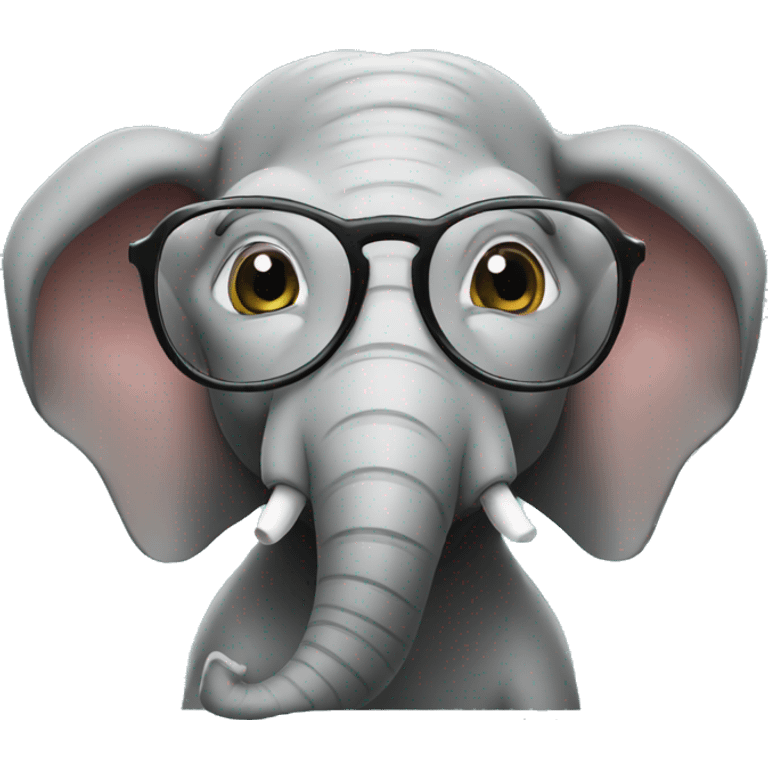 content creator elephant with glasses emoji