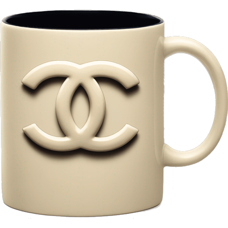 Chanel logo mug beige emoji