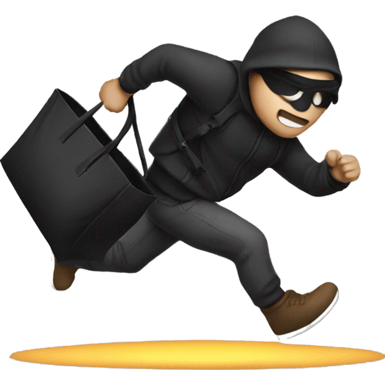 robber running to the left with a black bag emoji