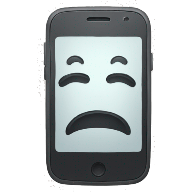 drawn phone with a sad face emoji