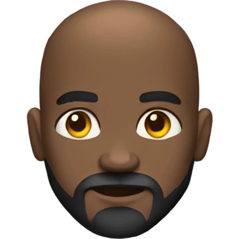 dark-skinned, bearded, bald, boxe emoji