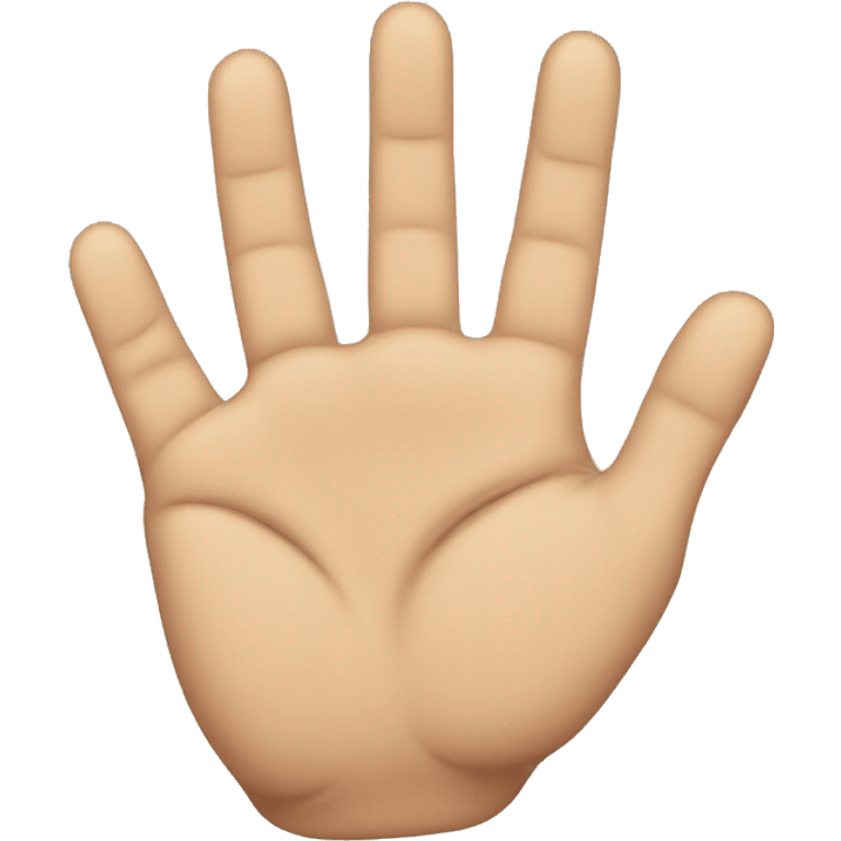 a left hand with four open fingers emoji