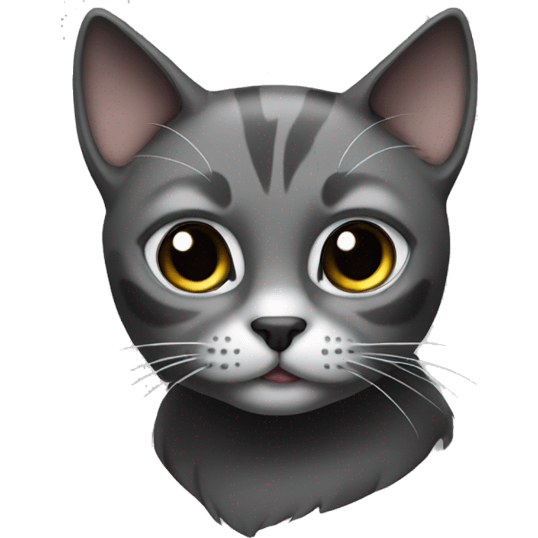 Cat grey and Black emoji