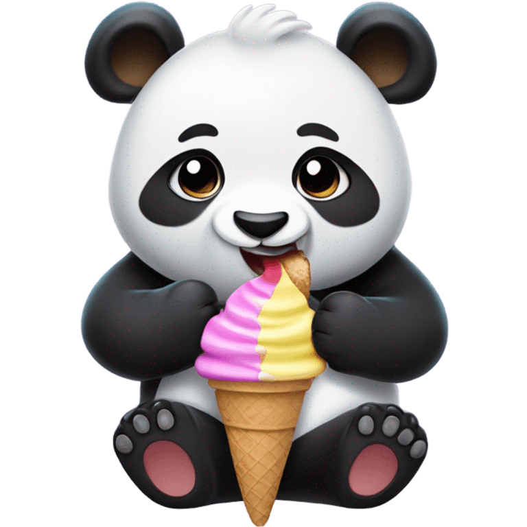 Panda eating ice cream emoji