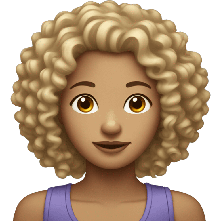 Light skin curly head girl emoji