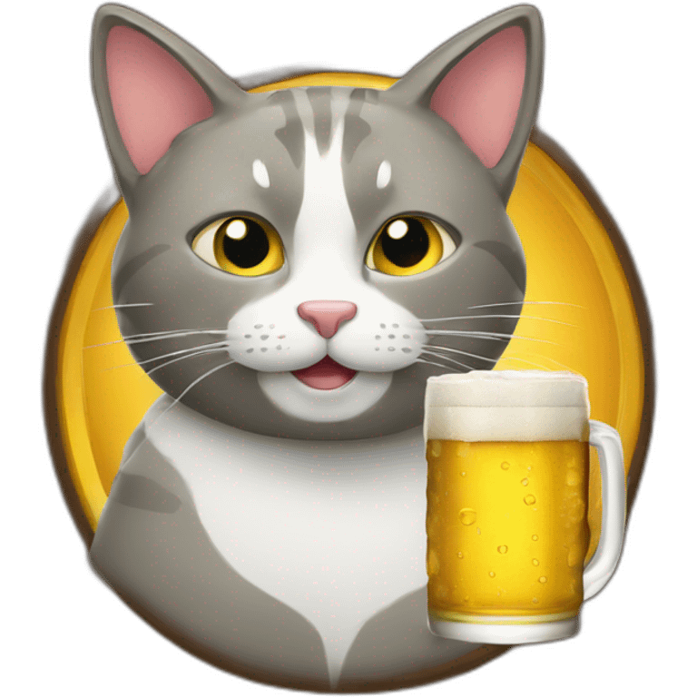 Cat drink beer emoji