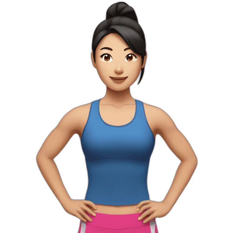 female asian fitness trainer emoji