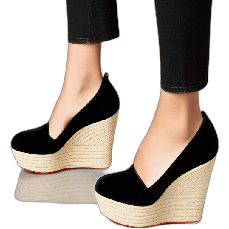 Platform wedges louboutin black emoji