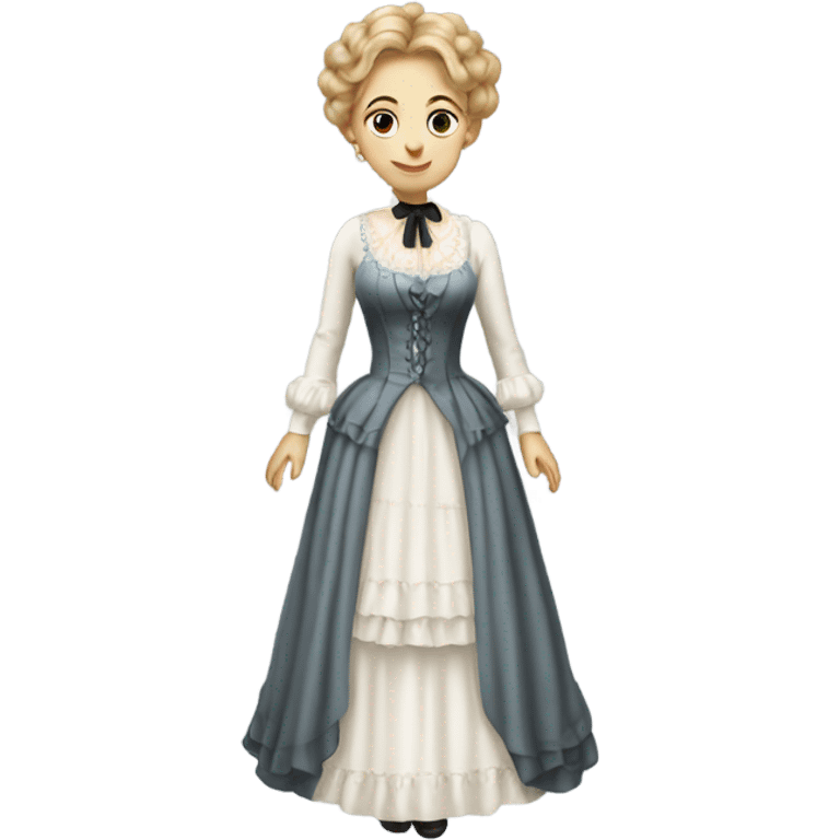 white woman galora in Victorian dress elegant, full body emoji