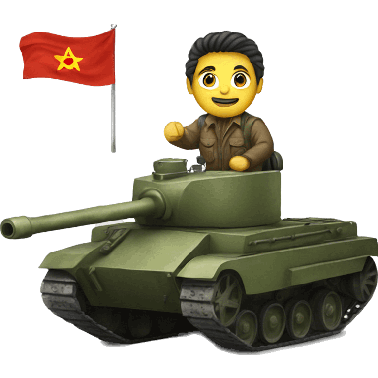 A solidgier riding a ussr tank emoji