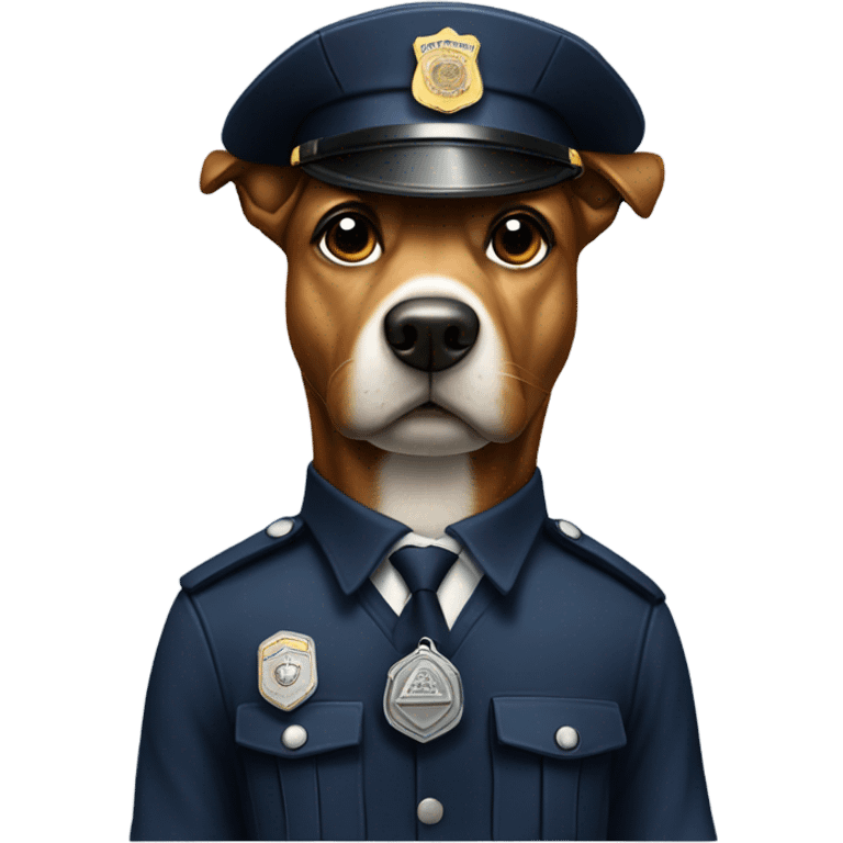 dog wearing police emoji