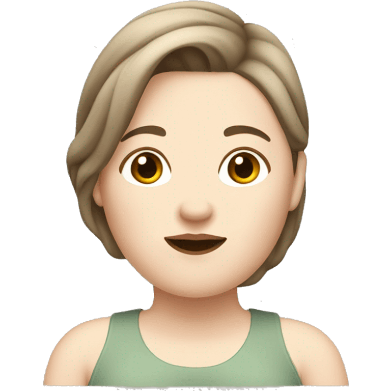 a chubby woman with pale skin and a  brown undercut hairstyle emoji