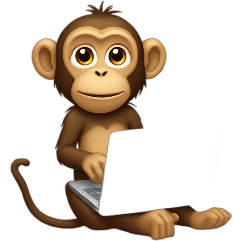 Monkey on a computer emoji