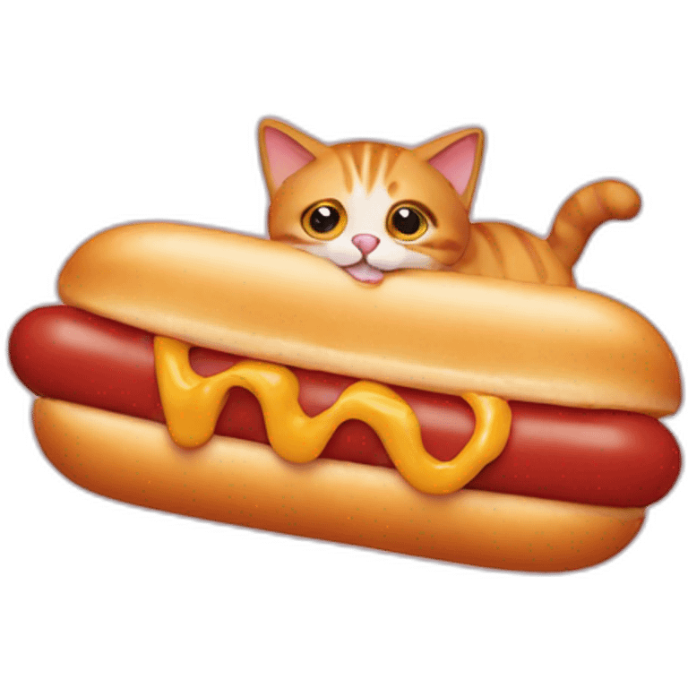 cat with spinning hotdog emoji