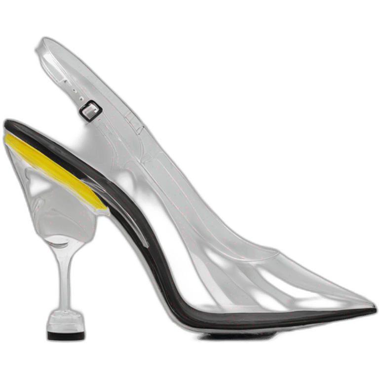 Ripple-XRP clear-vinyl slingback pumps emoji