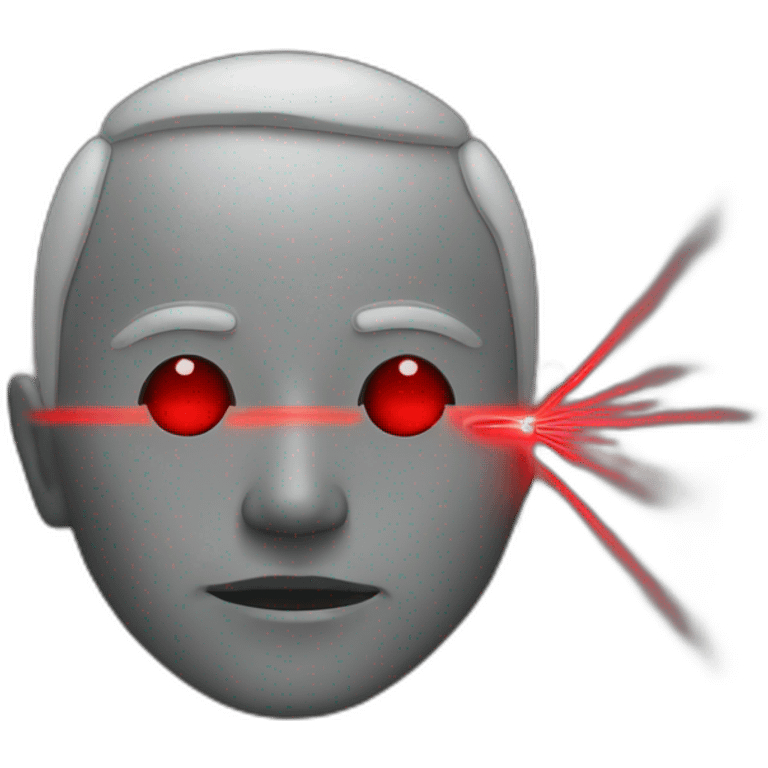 grey person with one red laser line coming out of each eye emoji