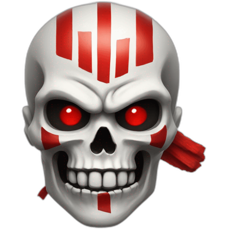 Skull emoji with kratos red stripe emoji