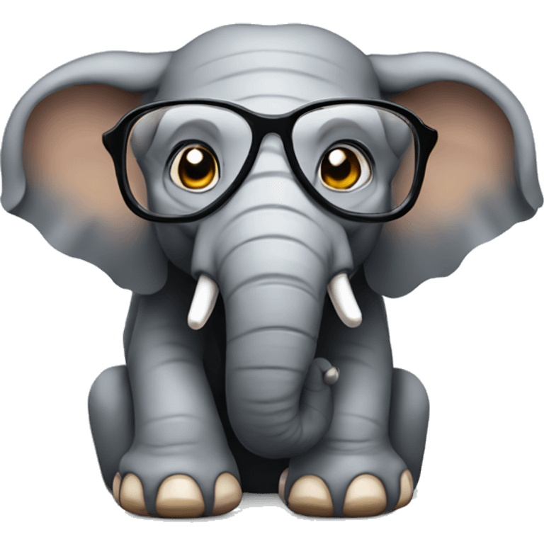 content creator elephant with glasses emoji