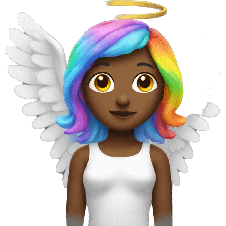 Rainbow-coloured angel  emoji