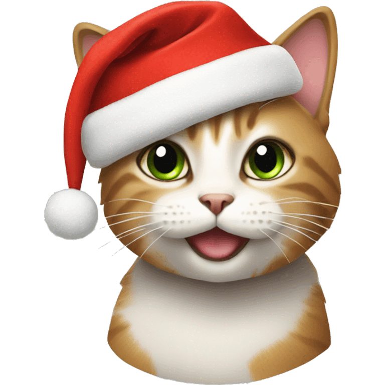 cat with a christmas hat  emoji