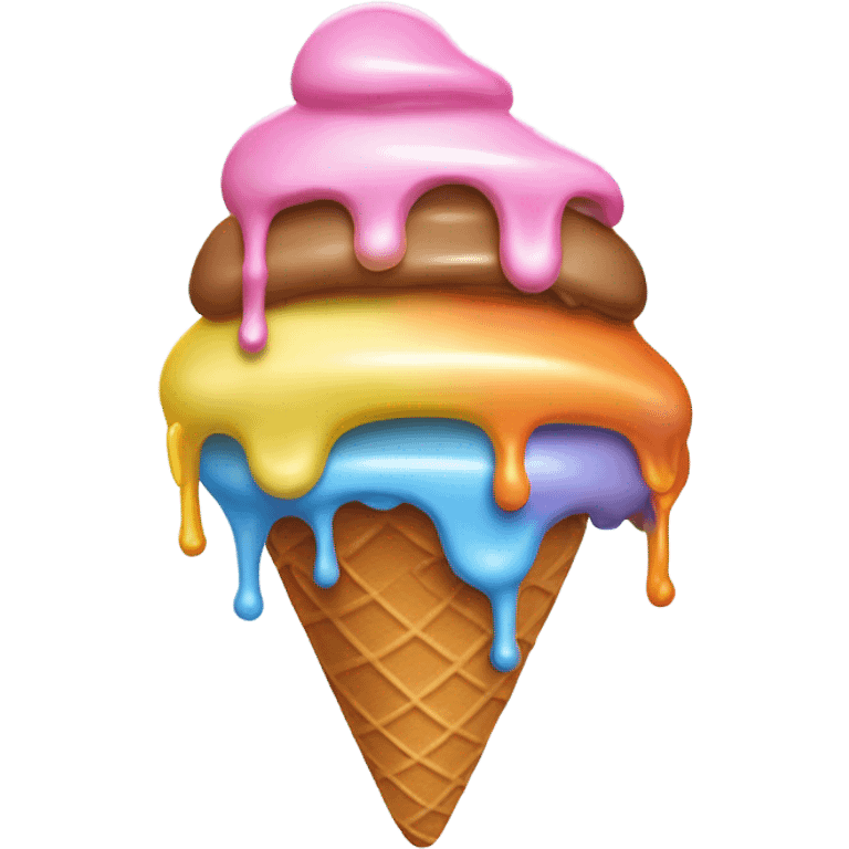 Dripping ice cream cone emoji