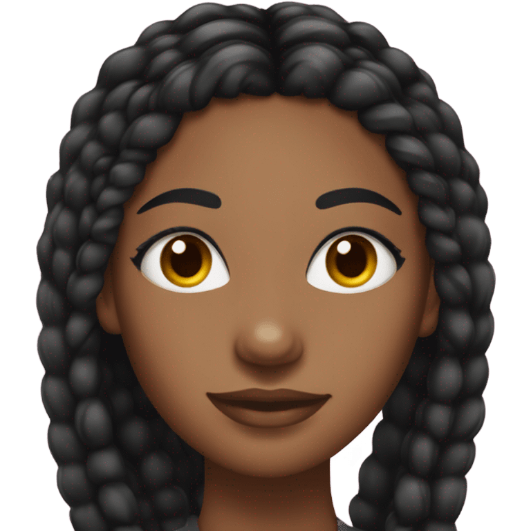 black woman with black braids and lashes emoji