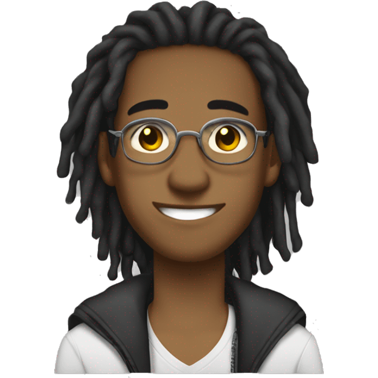 18 year old lightskinned man with dreadlocks and sunglasses emoji