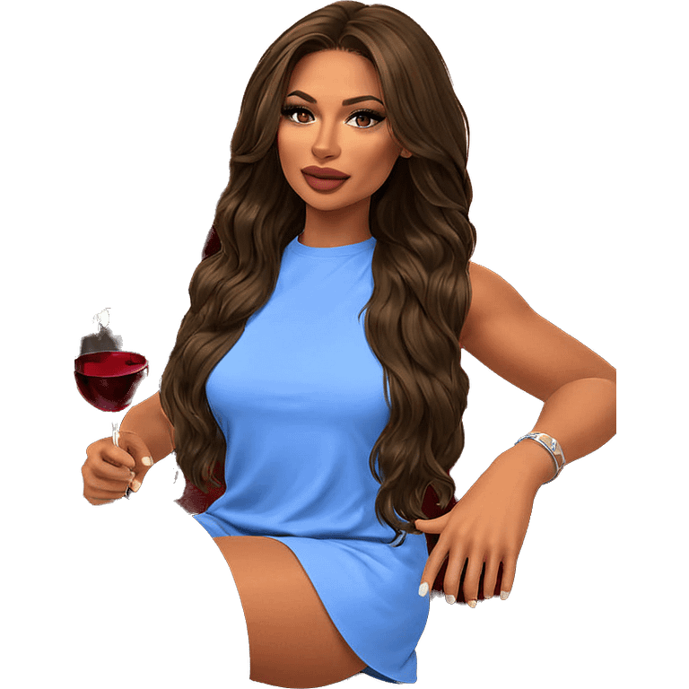 girl with wine glass indoors emoji