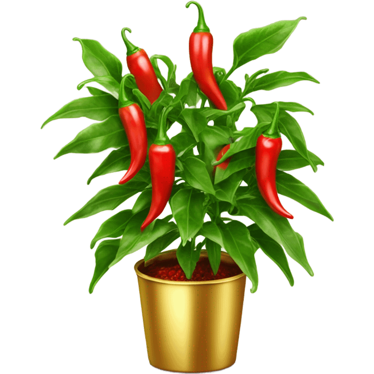 Chili plant in gold pot emoji