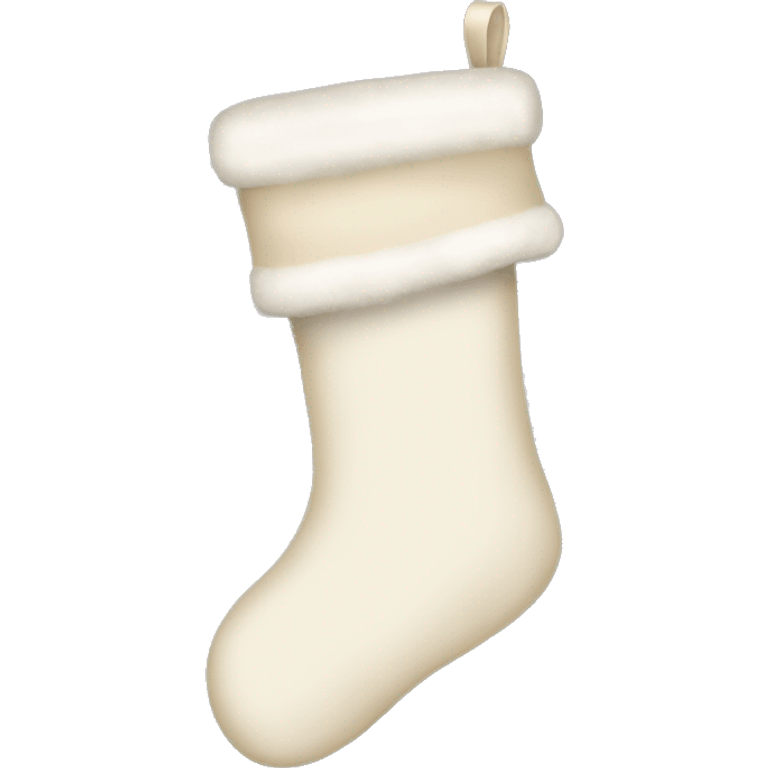 Ivory and beige hanging stockings christmas emoji