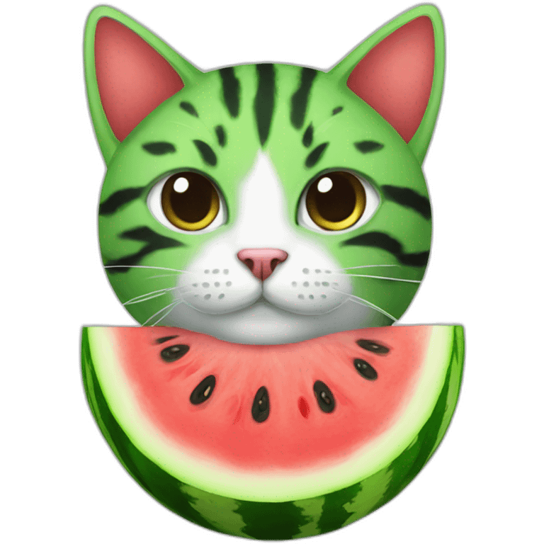 Watermelon cat emoji