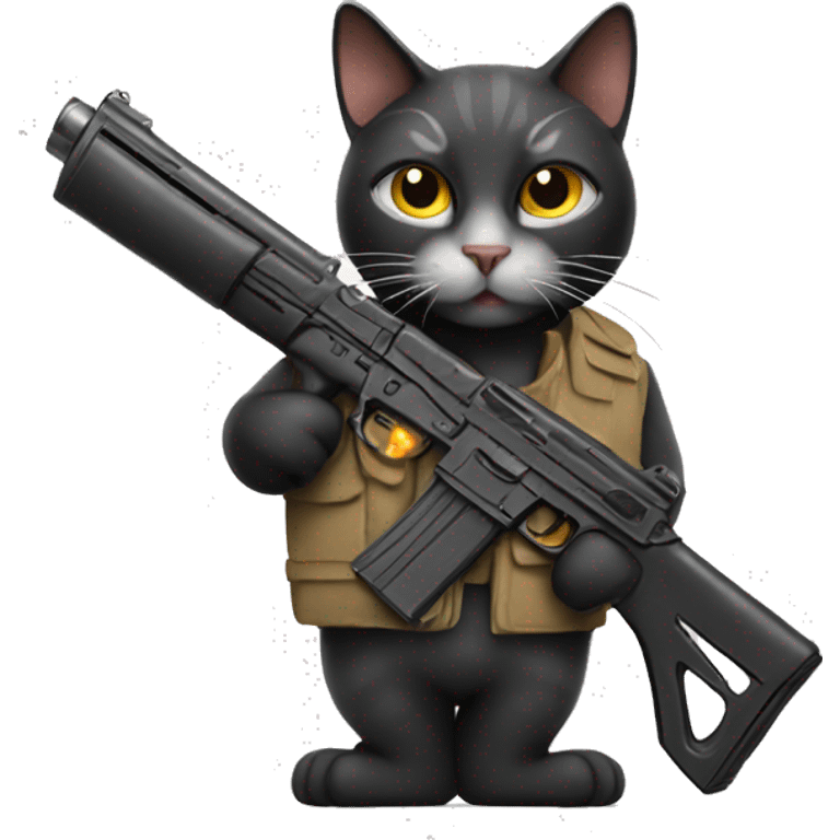 Cat with a gun emoji