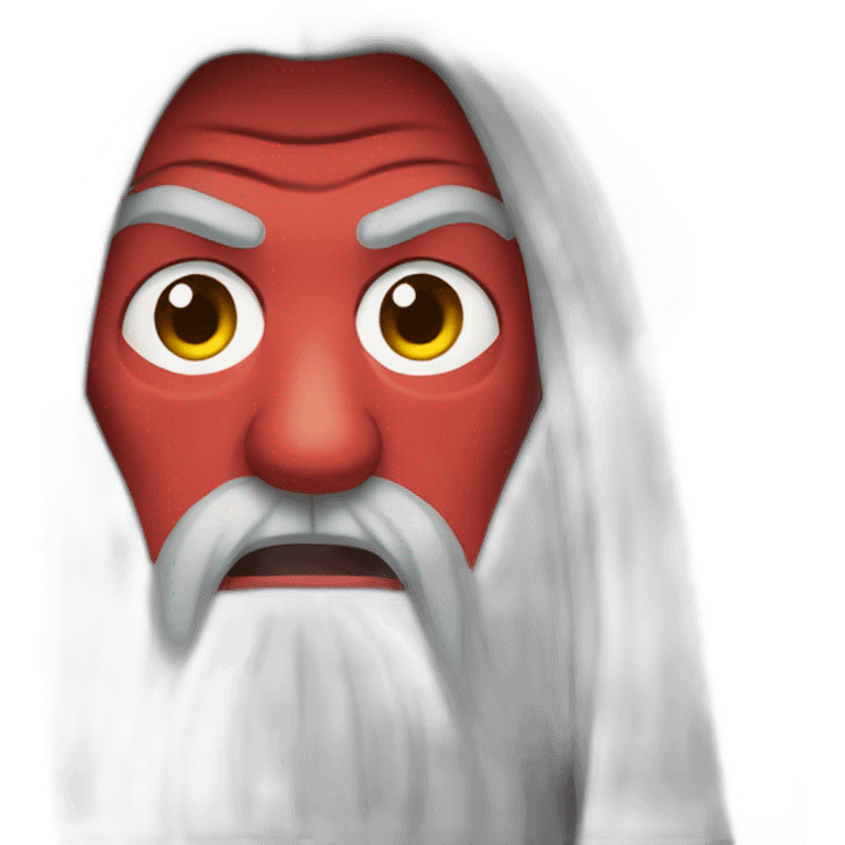 gandalf with an angry red face emoji