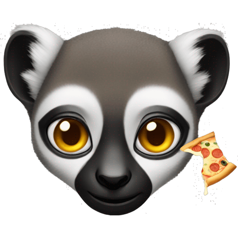 Lemur with pizza emoji