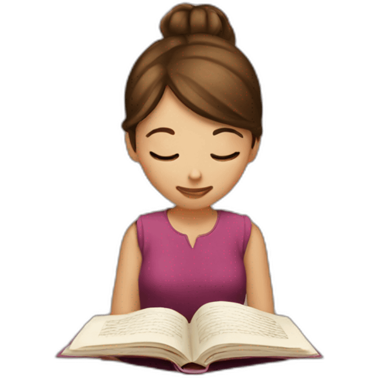 brown-hair-girl-reading-book emoji