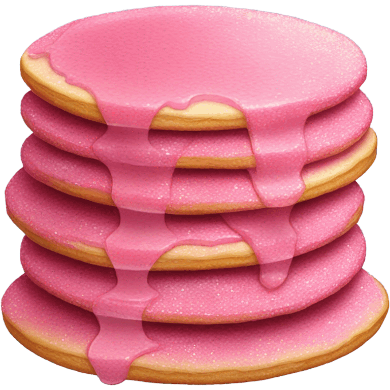 1 stack of pancakes that are pink with glitter  emoji