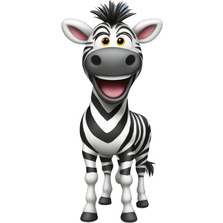 a happy zebra standing  emoji