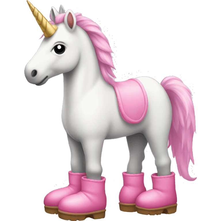 Unicorn with pink uggs on emoji