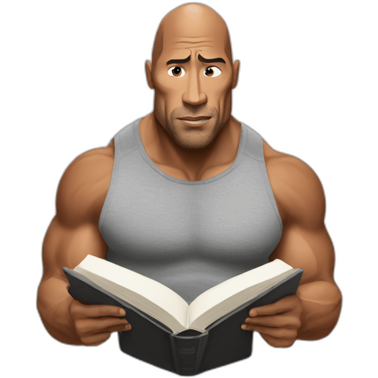 the rock reading a book emoji