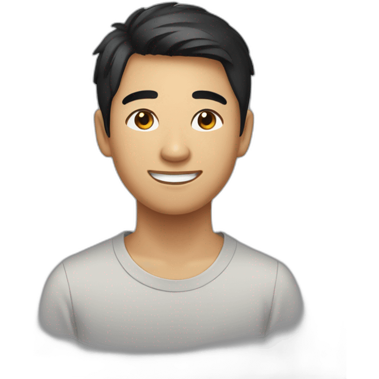 young smiling philipino guy with dark short hair emoji