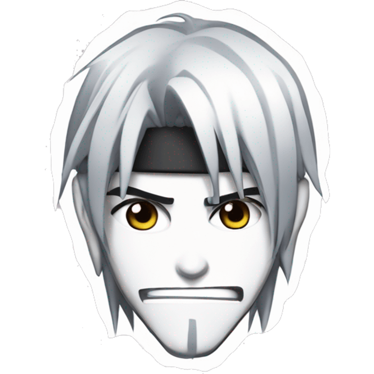 Ichimaru from anime bleach in the style of iPhone emoji