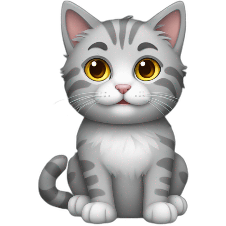 grey fluffy cat-veterinarian emoji