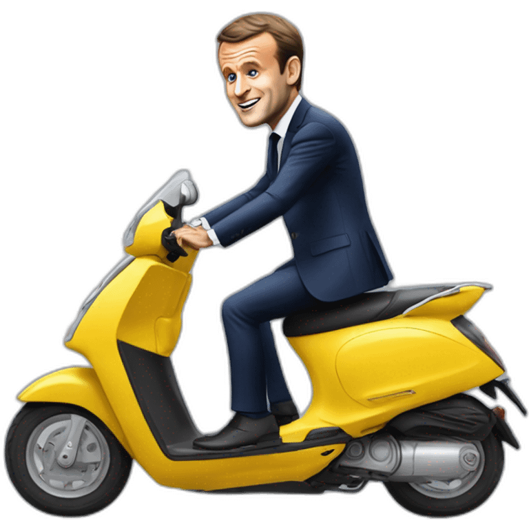 Emmanuel Macron en train de cabrer sur un scooter emoji