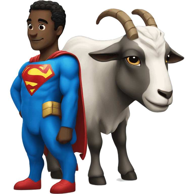 Blue goat and superman emoji