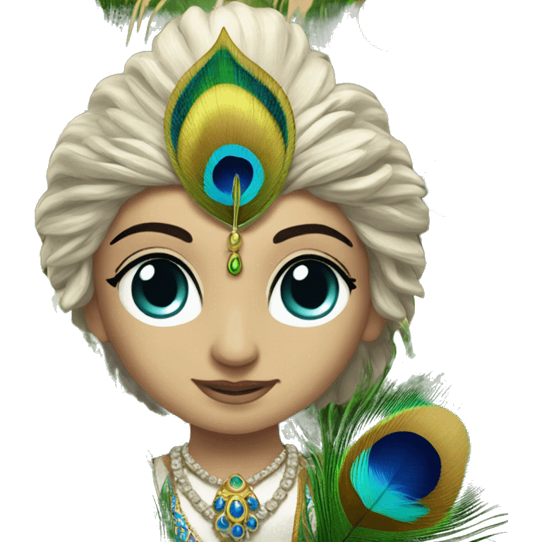 Peacock feather Krishna emoji